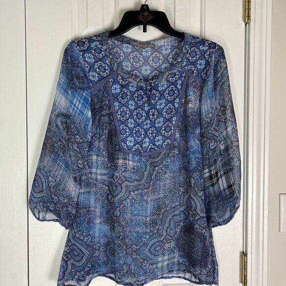 Valerie Stevens Womens Sheer Blouse Size M - Picture 1 of 4